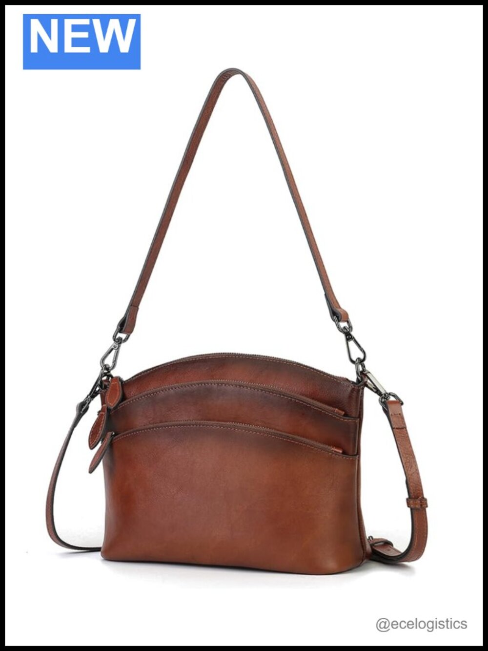 Genuine Leather Small Crossbody Bags for Women Multi-Compartment Purse